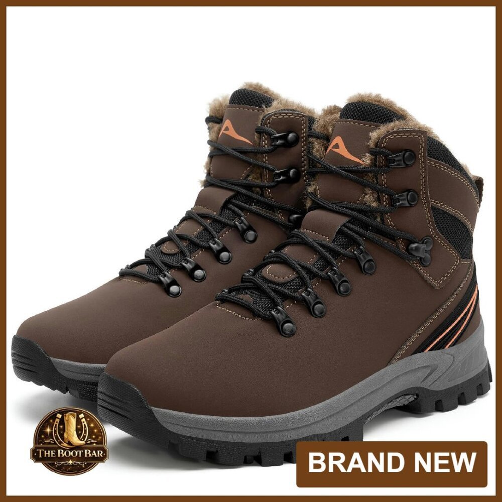 Waterproof Winter Boots Warm Fur Lined Ankle Booties Non-Slip Hiking